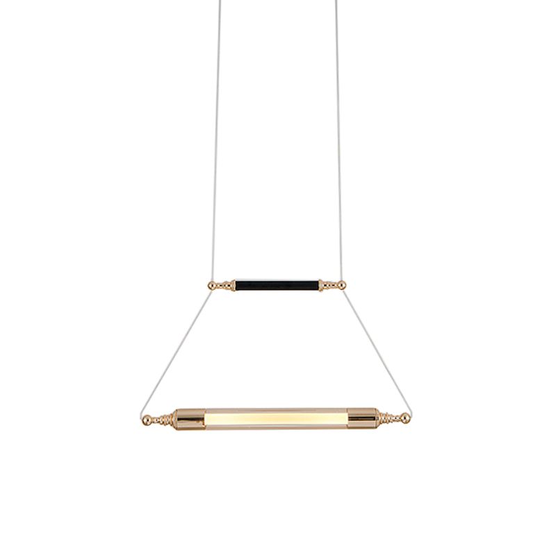 Klares Glashorizontalpol -Anhänger Vintage Schwarz -Gold -LED -Pendel Licht in warmem/weißem Licht mit Stahlkabelschloss