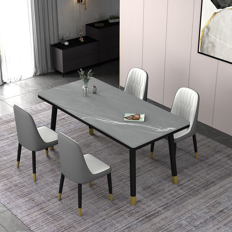 Dining Room Set Nordic Sintered Stone Rectangular Dining Table with Trestle Base