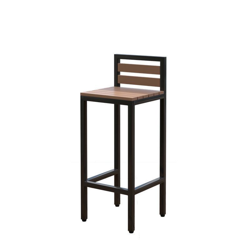 Contemporary Bar Table Set 1/2/5 Pcs Iron Black Metal Frame Bar Table and Stools
