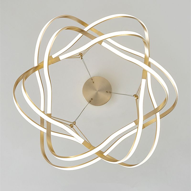 Luz de lámpara de sombra retorcida de metal moderno 1 lámpara de lámpara de lámpara de luz en oro