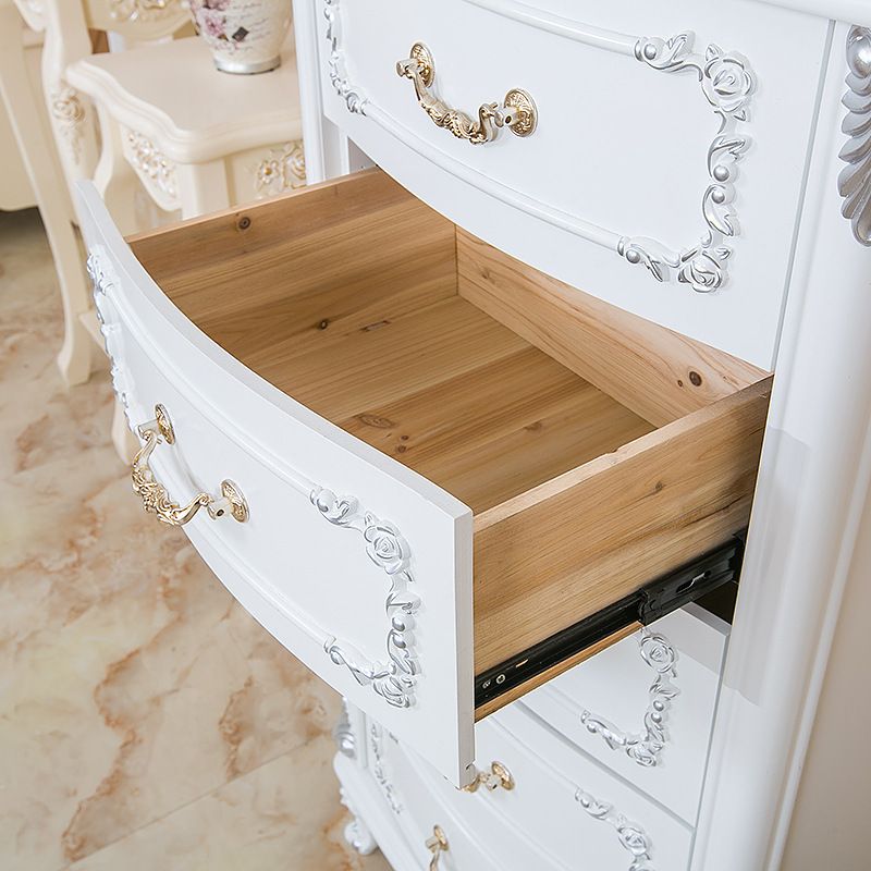 Glam Style Bedroom Storage Chest Solid Wood Lingerie Chest with Drawers