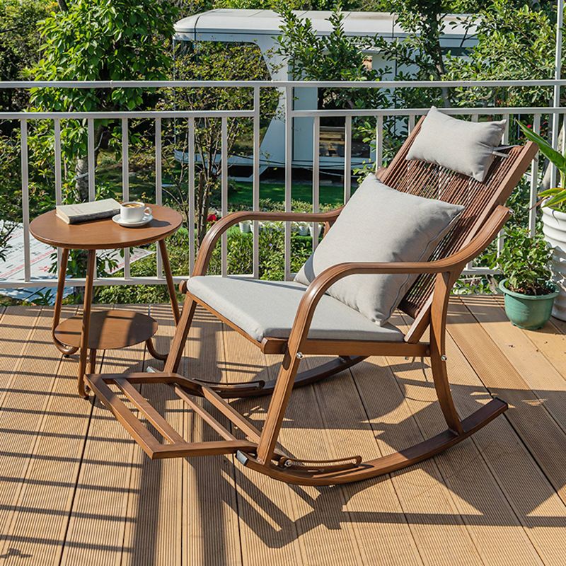 Wicker Modern Rocking Accent Chair Ergonomic Spindle Rocker Chair for Outdoor