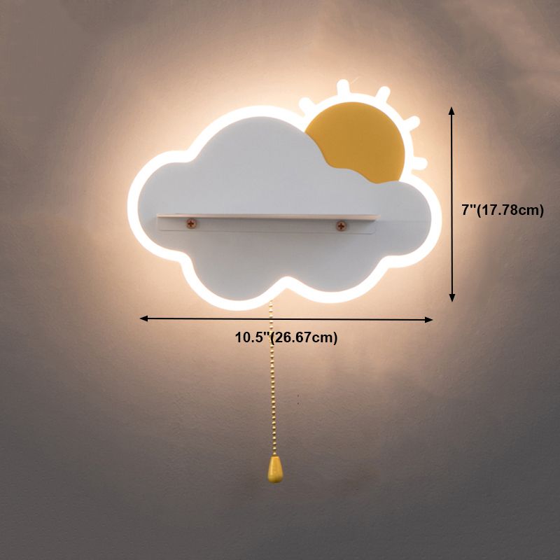 Modern Style Cloud Shaped Sconce Light Fixtures Metal 1 Light Wall Mounted Lighting