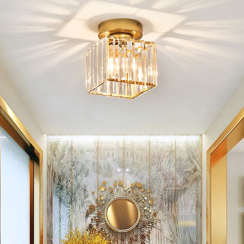 Minimalist Ceiling Lamp Nordic Crystal Flush Mount Light Fixture for Bedroom