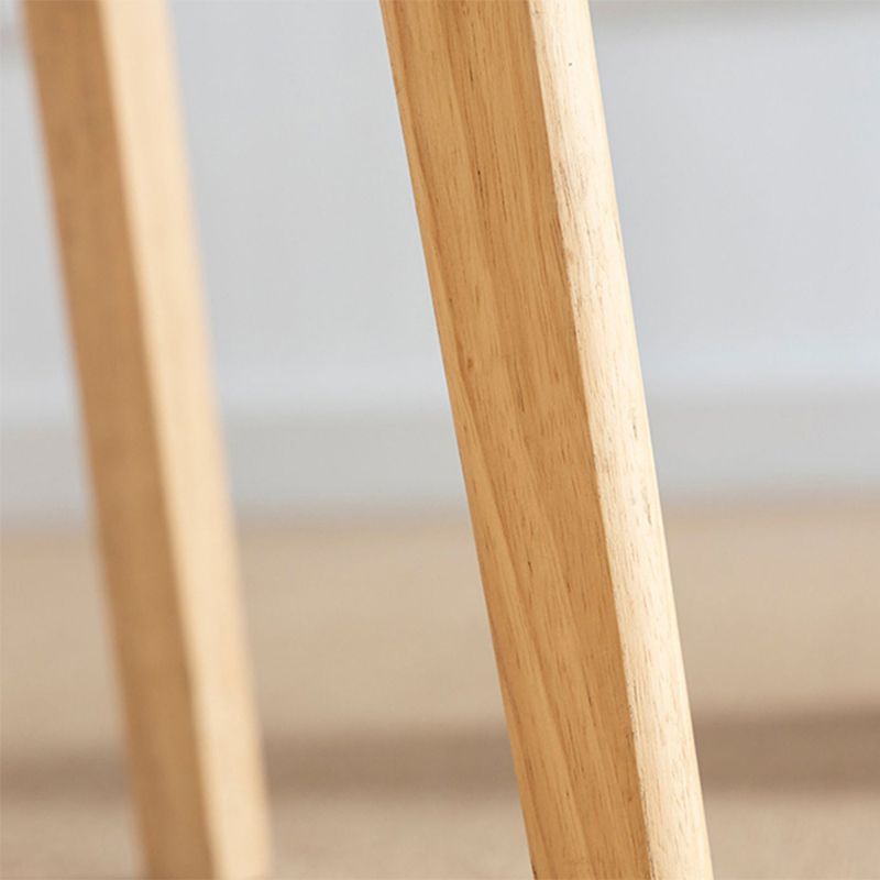 Scandinavian Wood Stool Fabric Upholstered Rectangle Seat Counter Stool in Matte Finish