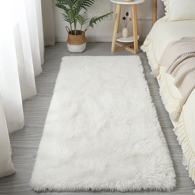 Simple Plain Carpet Polyester Shag Indoor Rug Pet Friendly Rug for Adult's Bedroom