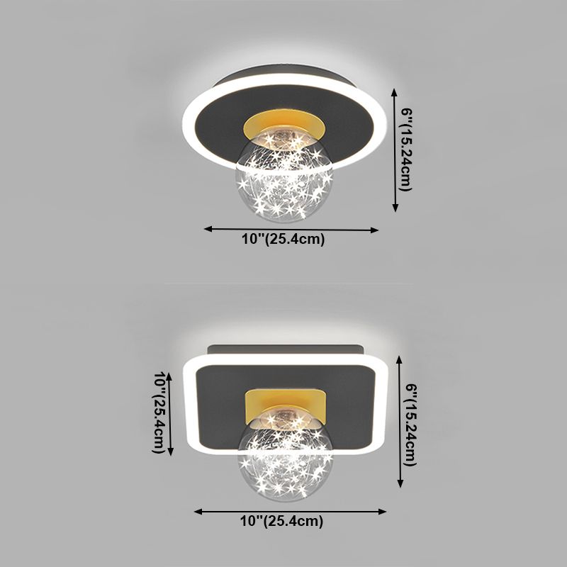 Geometry Shape LED Sky Star Ceiling Lamp Modern Iron 2 Lights Flush Mount for Bedroom