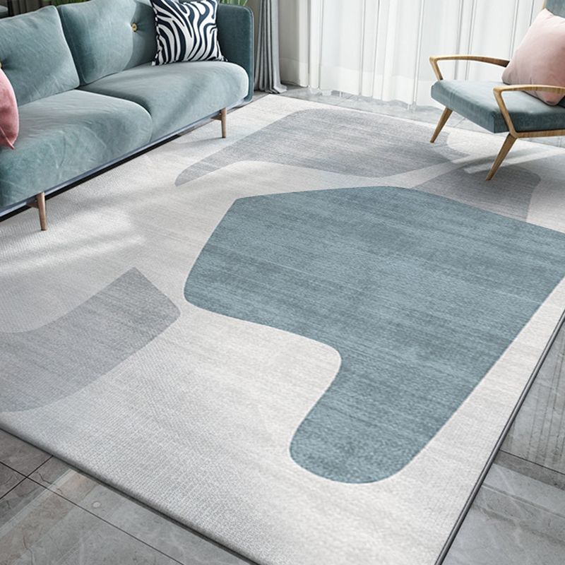 Light Brown Modern Rug Polyester Line Rug Washable Rug for Drawing Room
