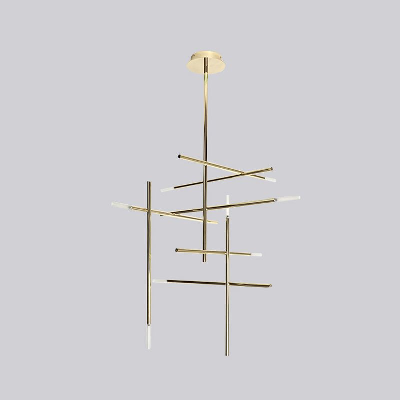 Modern Characteristic LED Pendant Light Plastic Linear Chandelier for Living Room