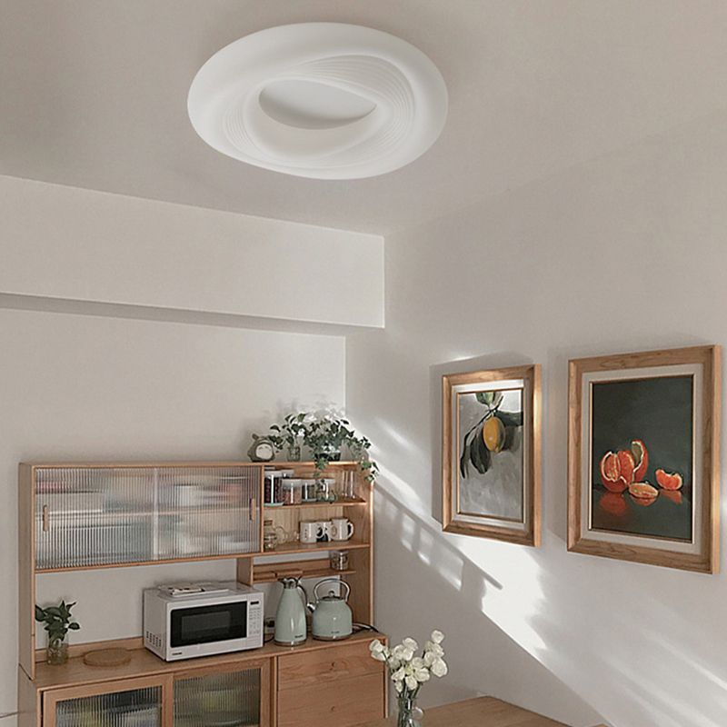 Modern LED Flush Round in White Iron and Acrylic Ceiling Flush Lighting