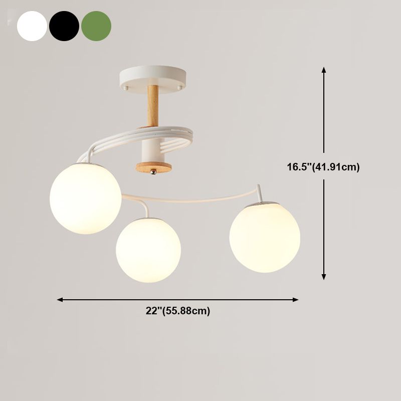 Simple Macron Chandelier Glass Multi Head Pendant Lighting Fixtures for Bedroom