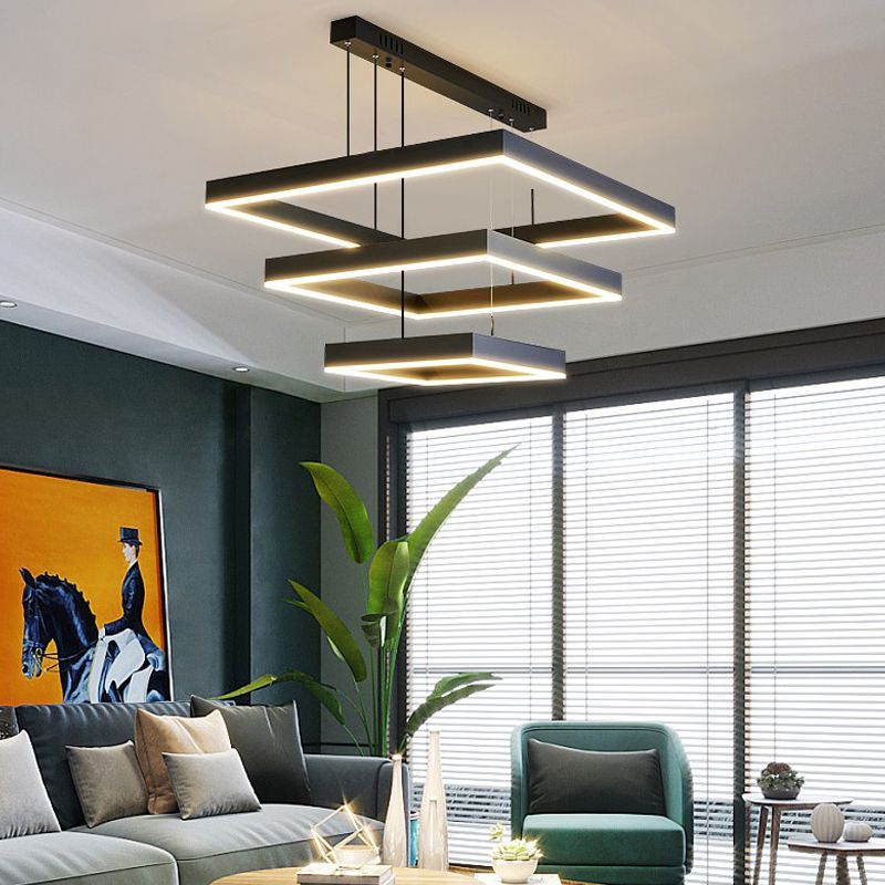 Modern Chandelier Light Fixtures Multi-Tier Hanging Pendant Lamps with Acrylic Shade