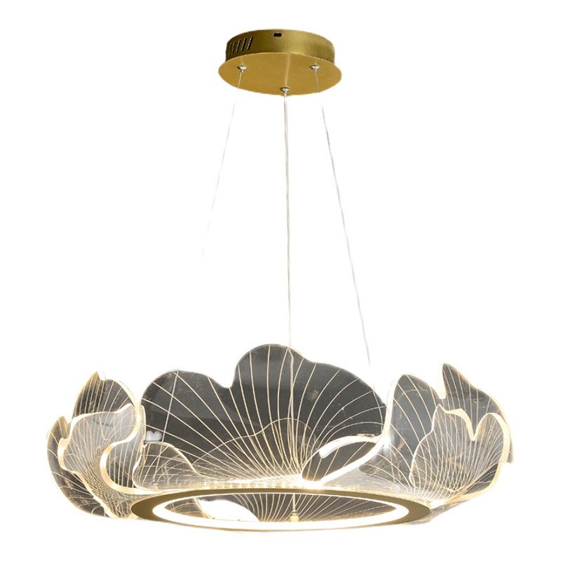 Luz de suspensión de anillo de oro de lámpara de araña de araña moderna para dormitorio de sala de estar