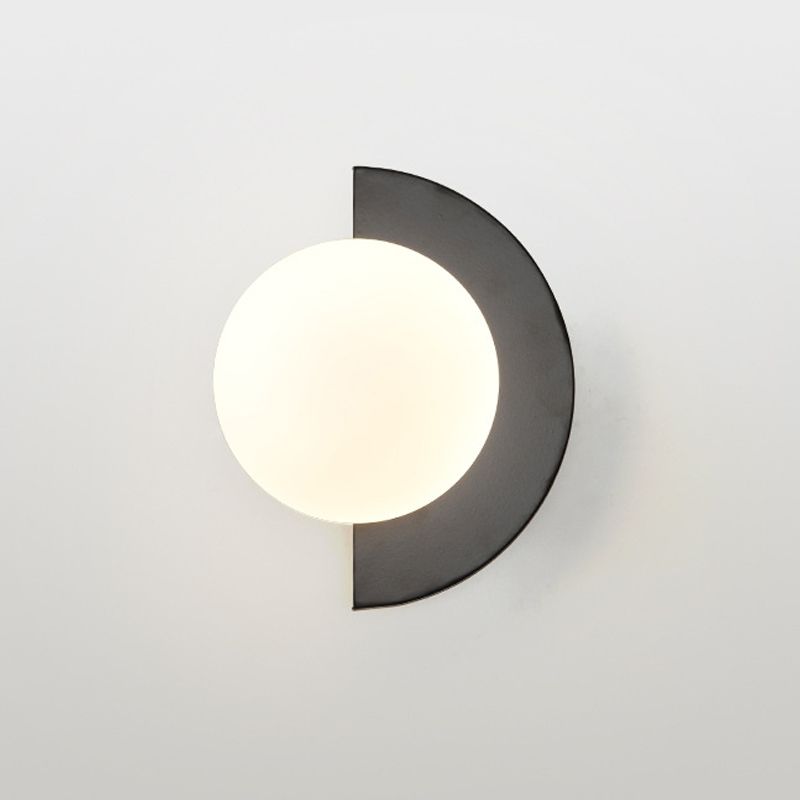 Lumière murale en métal nordique de 8 "de large applexion murale de macaron avec verre pour le salon