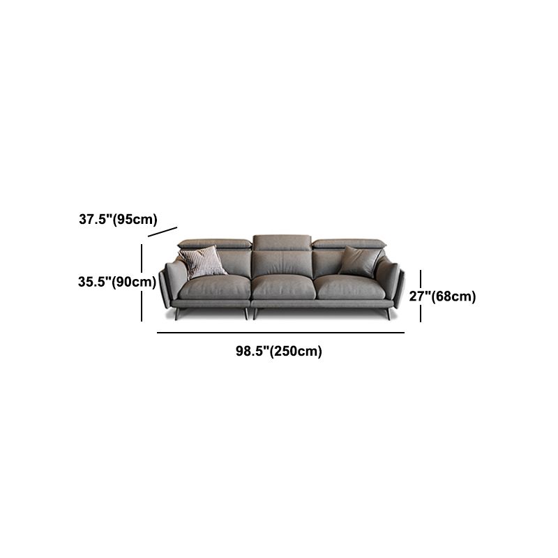 Grey Faux Leather Sofa/Sectionals with Wear-Resistant and Stain-Resistant