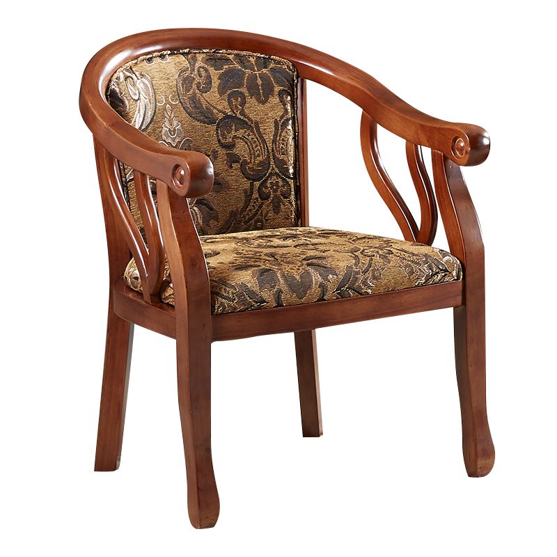 Traditional Dining Arm Chair Wood Frame Upholstered Arm Chair