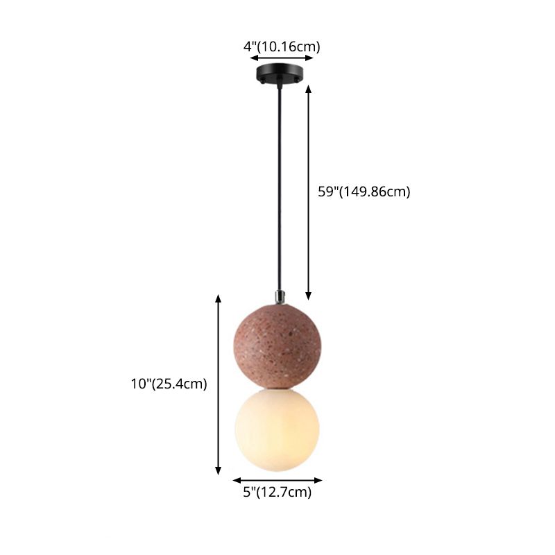 Zementkugelförmiger Anhänger Light Kit Nordic Style Suspension Anhänger Licht für Schlafzimmer
