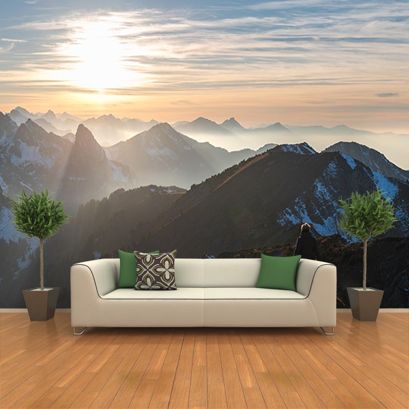 Sky Mountain Contemporary Mural Horizontal Photography Living Room Wall Mural