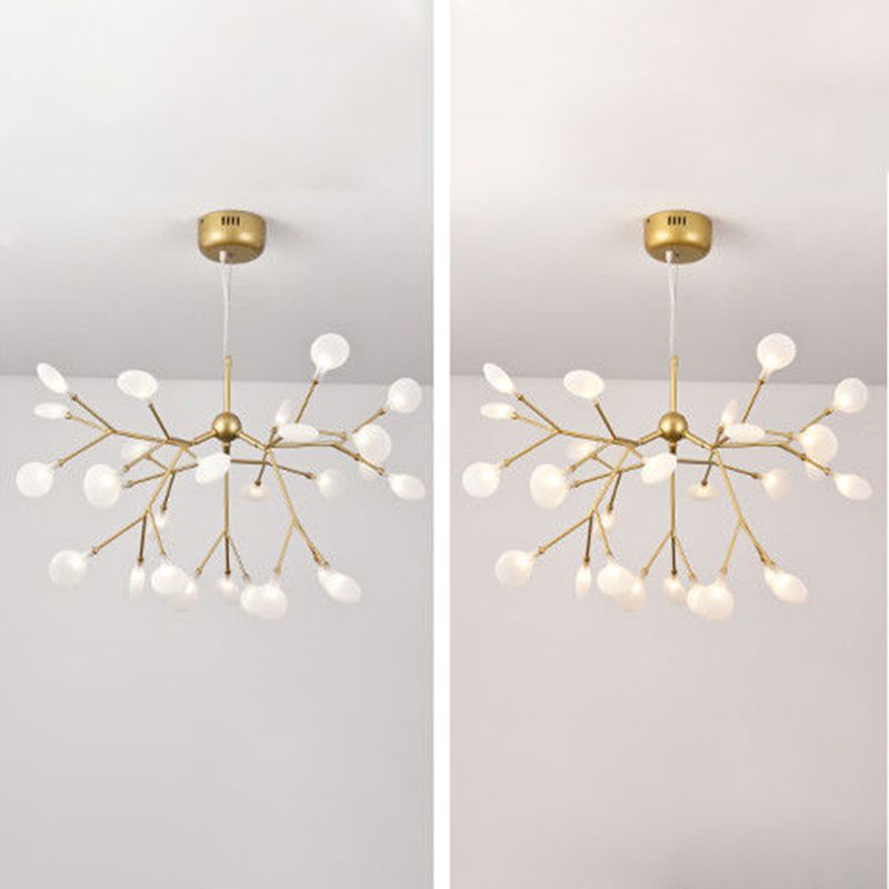 Fireflies Chandelier Lighting Fixture Minimalist Metal Gold Ceiling Hung Fixture