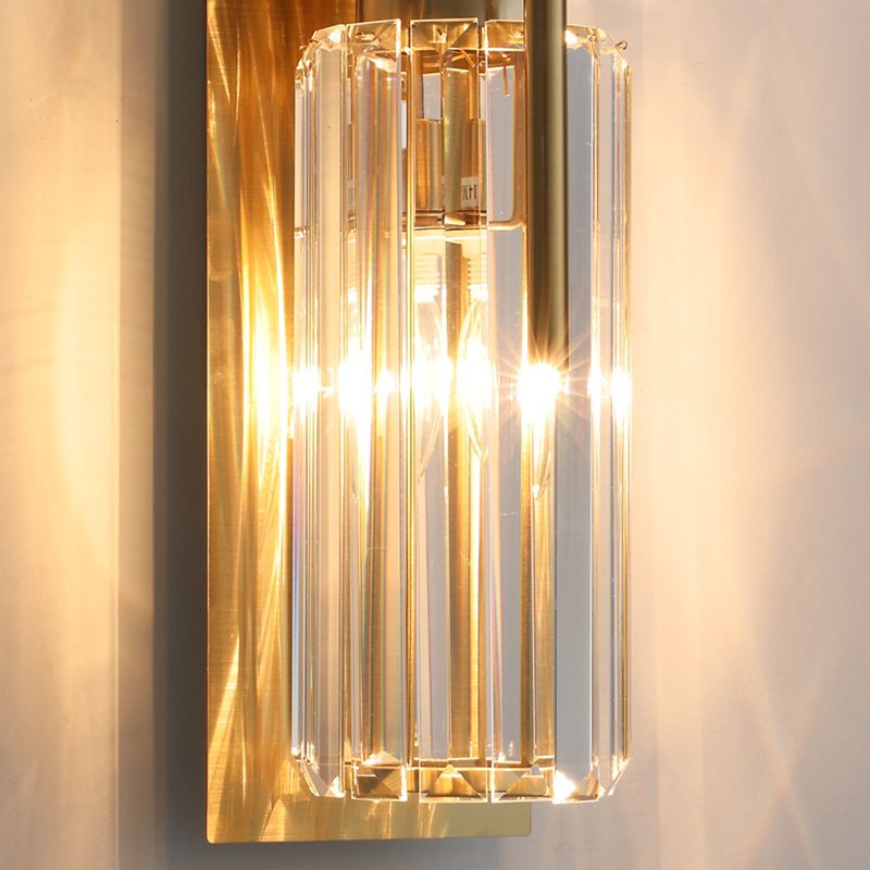 Geometrischer Schatten mehrleicht Wandleuchten Moderner Kristallwandmontageleuchte in Messing