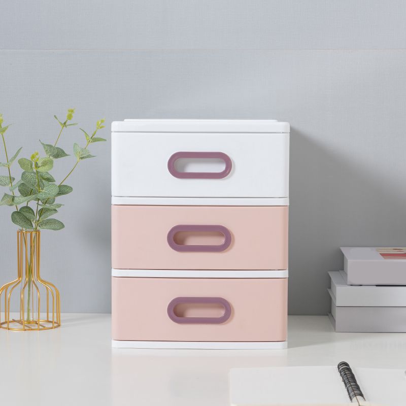 Plastic File Cabinet Vertical Color Block File Cabinet with Drawers for Home Office