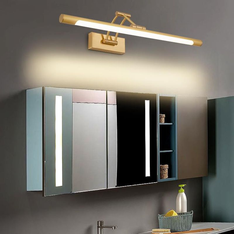 Metal Linear Shape Wall Mount Lighting Modern 1 Light Mirror Wall Mounted Light Fixture