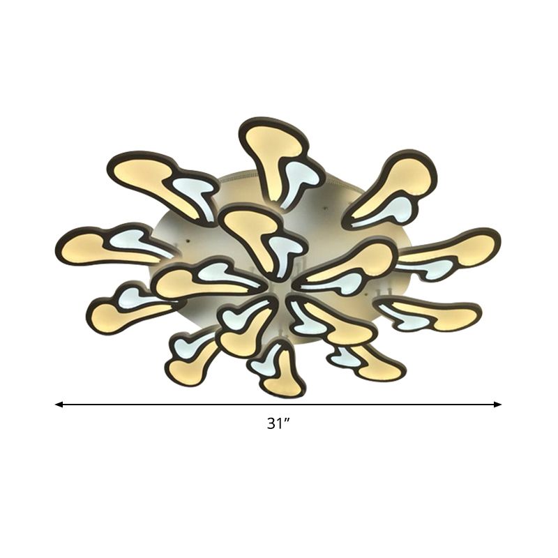 Weiße Blumendecke Licht Modernismus LED Acryl Semi Flush Mount in warm/weiß/natürliches Licht