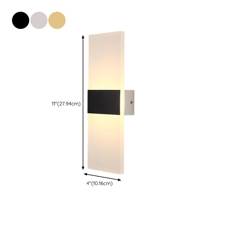 Rectangular Shape Wall Lamp Modern Style Acrylic 1-Light Wall Light for Living Room