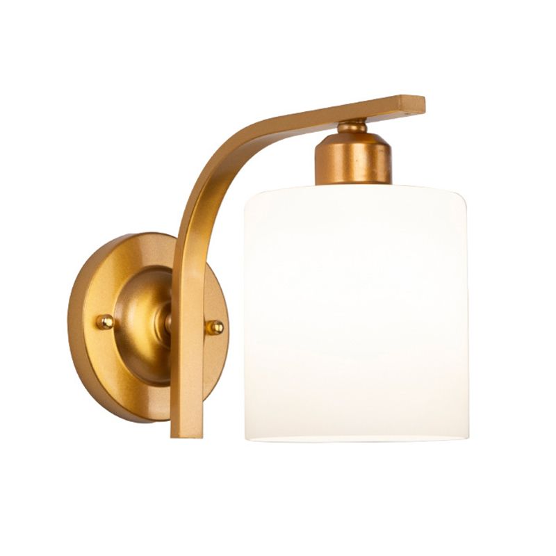 Nordic Style White Glass Sconce Light Fixtures One Head Wall Lamp for Bedroom