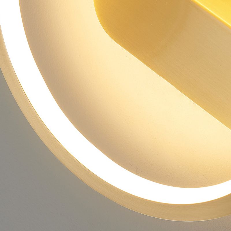 Circular Wall Light Fixture Modern Metal 1 Light for Bedroom