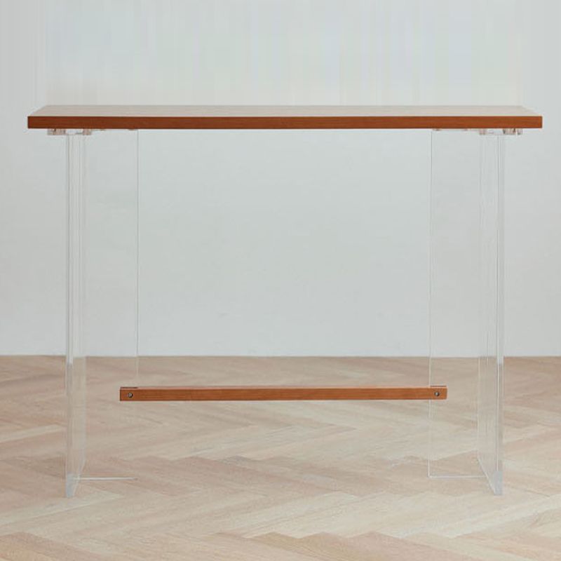 Wood and Acrylic Base Counter-height Pub Table Rectangle Pub Table