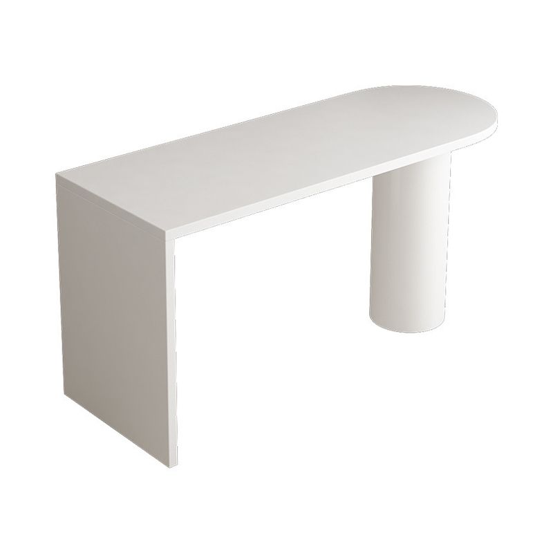 Industrial White Iron Bar Table Wood Specialty Top 41.3"H Bistro Table