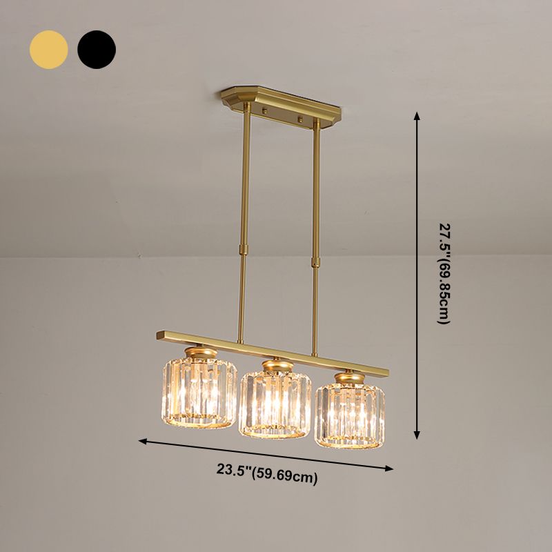 Éclairage de l'île géométrique Modernisme Crystal Chandelier Lightture pour salle à manger