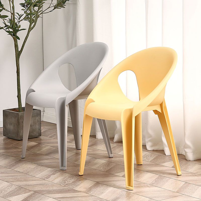 Modern Open Back Side Chair Plastic Arm Chair for Dining Room Bedroom