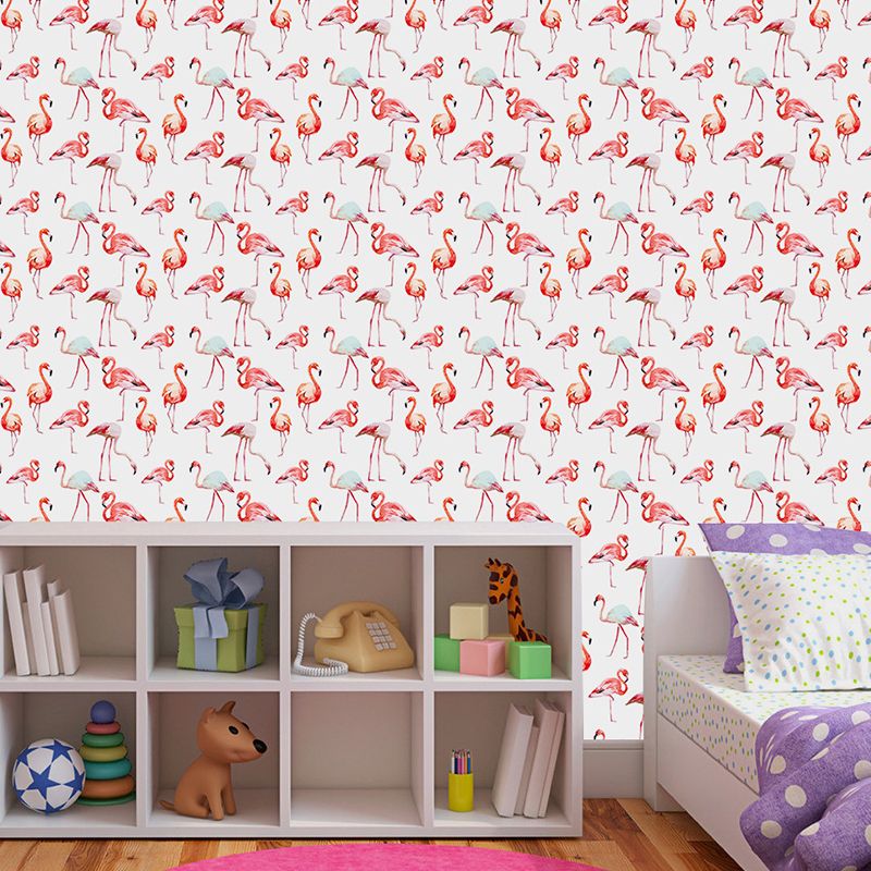 Pick Up Sticks Flamingo Wallpapers Tropical PVC Wall Decor in Pink, 4' L x 20.5" W