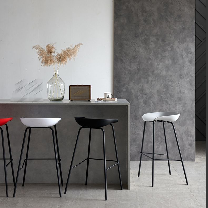 Industrial Metal Kitchen Dining Room Armless Stool Low Back Bar Stool