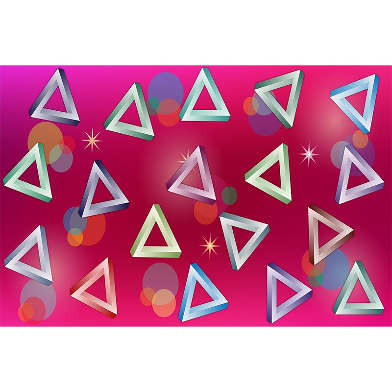 Triangle Geometry Mural Decal for Study Room Washable, Custom Size Available