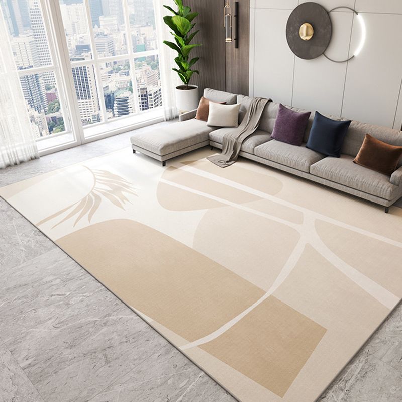 Light Brown Modern Rug Blending Color Piece Rug Washable Rug for Living Room