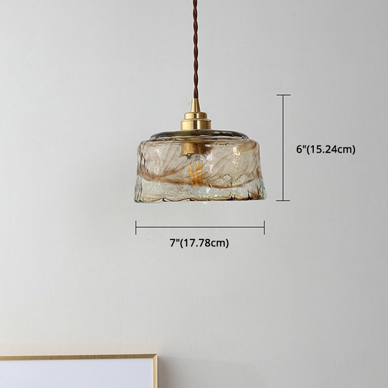Moderne stijl glas eenvoud hangend licht messing lamphouder bedlicht met 78,7 "verstelbare hangdraad