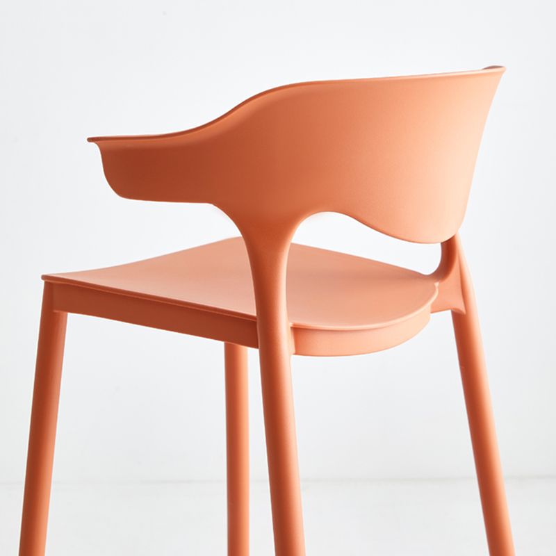 29-inch Modern Counter Bar Stool Armed Plastic Indoor Bar Stool with Footrest