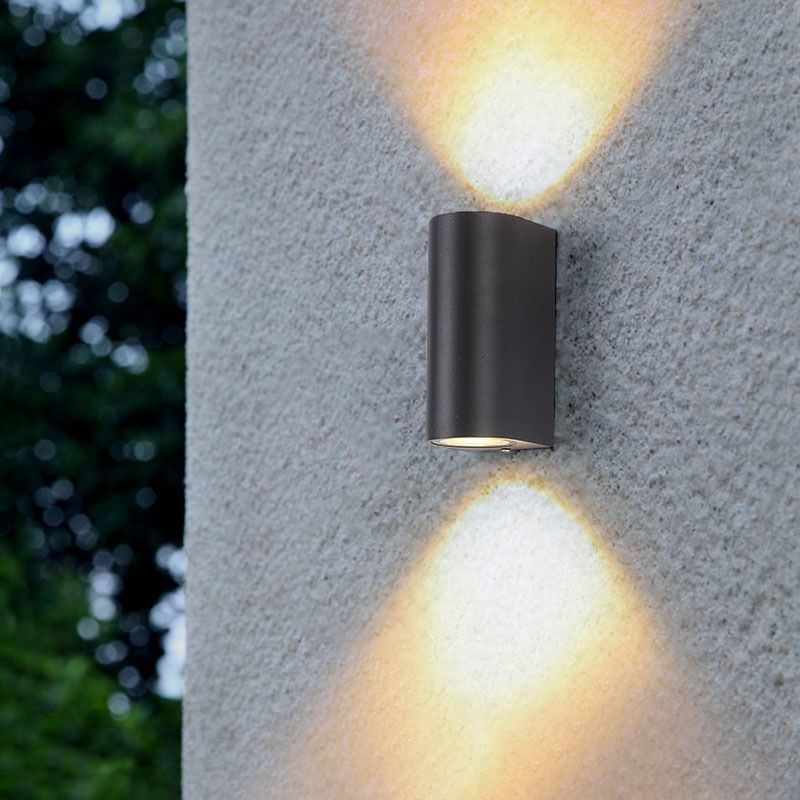 Single Contemporary Black Wall Mounted Sconce Metallic LED Wall Light