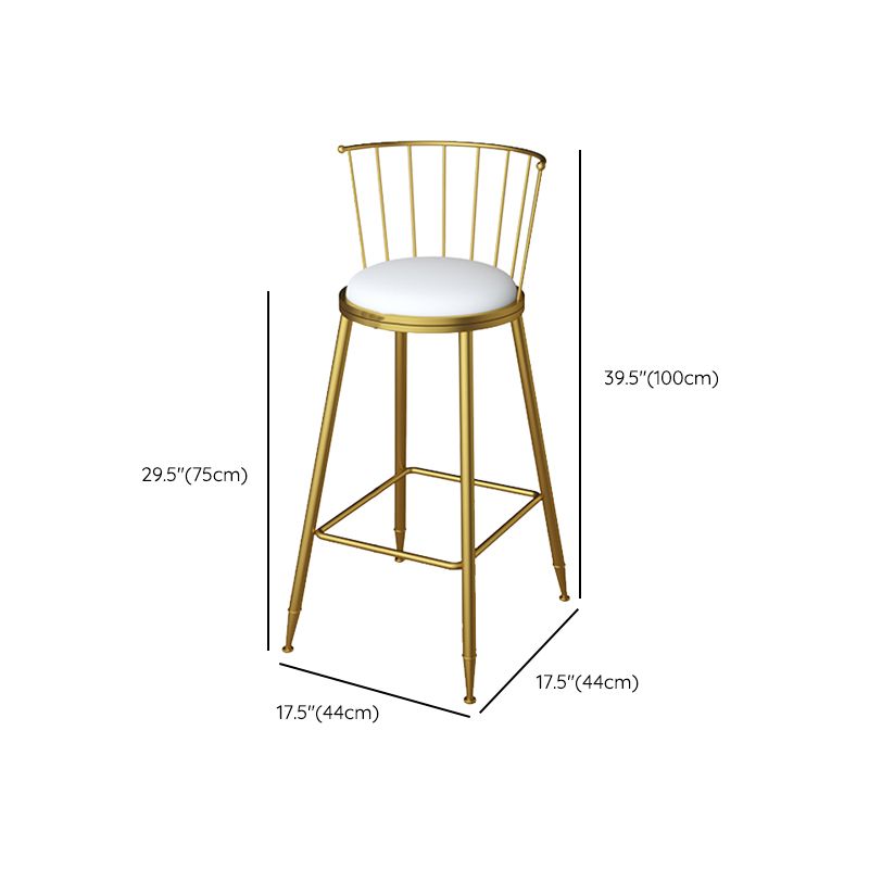 Metal Dining Stools Scandinavian Armless Bar Stools with Footrest