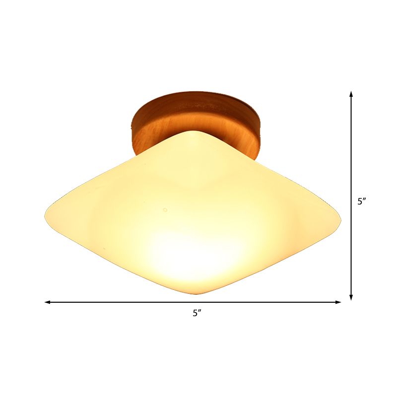 Verre givré semi-Circle / Square Flush Ceiling Light Modern 1 Light Ceiling Flush Flush Mount for Corridor