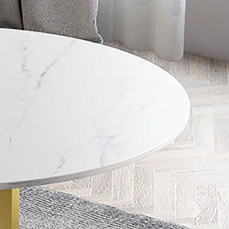 Stone Top Dining Table Contemporary Dining Table with Gold Pedestal Base