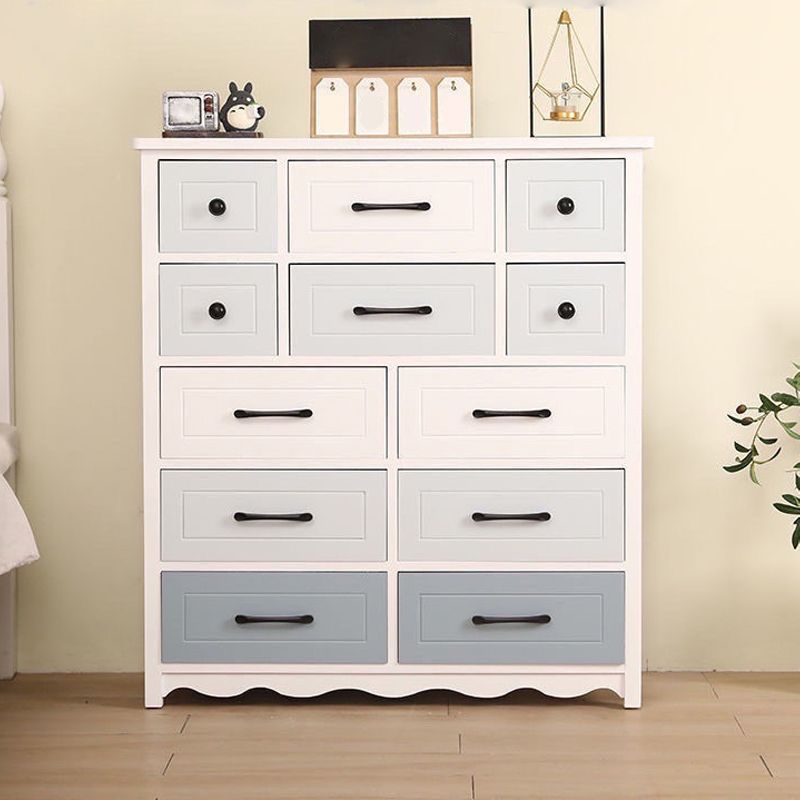 Modern Style Storage Chest Vertical Wood White Storage Chest Dresser with Drawers