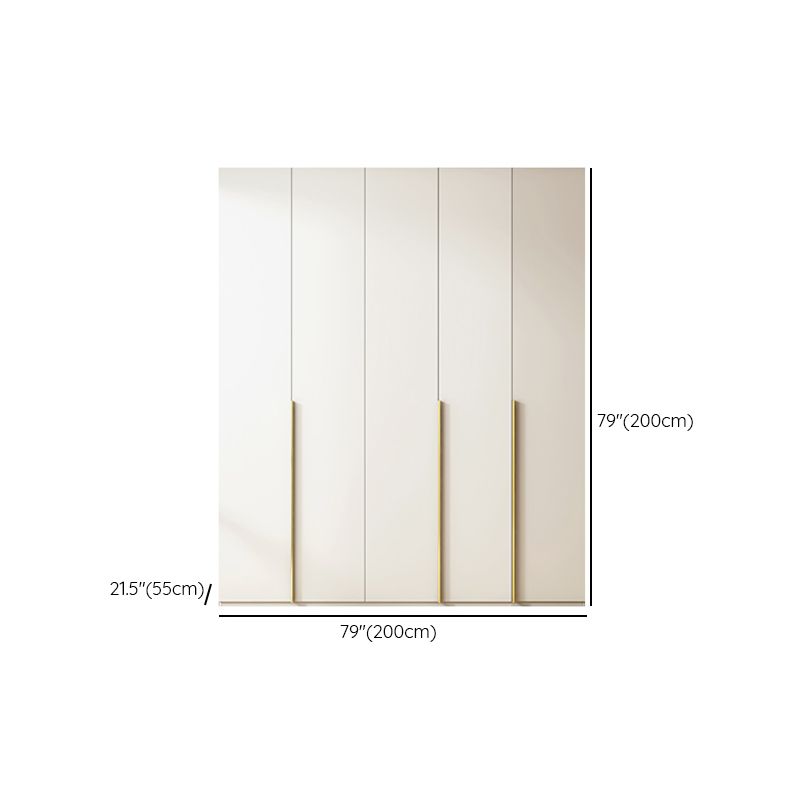 Modern Artificial Wood Wardrobe Freestanding Wardrobe in White