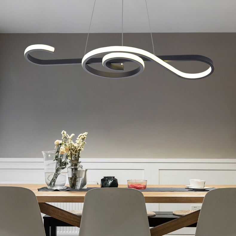 Aluminium LED Ceiling Light in Modern Creative Style Linear Pendant Light with Silica Gel Shade