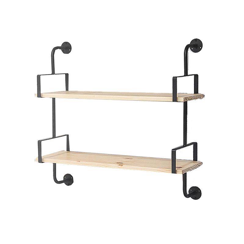 Contemporary Floating Bookshelf Wooden Natural Bookcase with Shelves