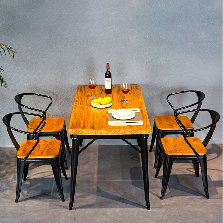 Industrial Style Wooden Dining¬†Room¬†Set Standard Height Formal Dining Table Furniture
