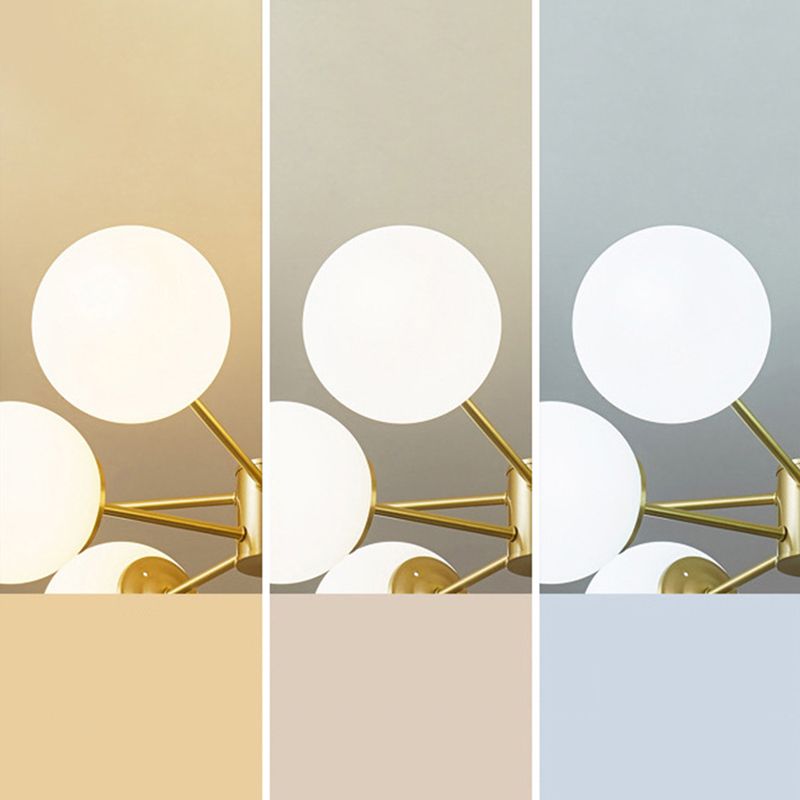 Lampada lampadina a forma molecolare dorata Ombrata di vetro bianco sfera moderno Stile semplicità Stile per sala da pranzo